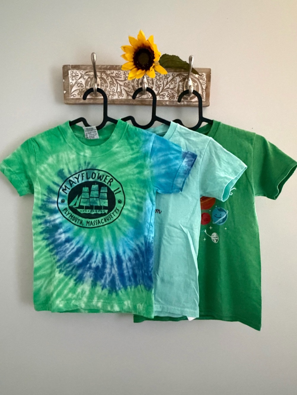 Kids 3pc Souvenir Tee Bundle-Size Small Plymouth MA, NASA Wallops, Washington DC